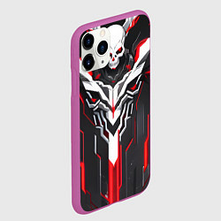 Чехол iPhone 11 Pro матовый Красный киберпанк-скелет, цвет: 3D-фиолетовый — фото 2