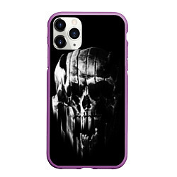 Чехол iPhone 11 Pro матовый Brutal skull, цвет: 3D-фиолетовый