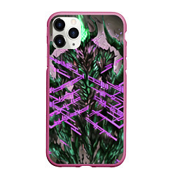 Чехол iPhone 11 Pro матовый Фиолетовый элементаль киберпанк