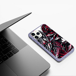 Чехол iPhone 11 Pro матовый Демонический разлом, цвет: 3D-светло-сиреневый — фото 2