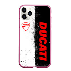 Чехол iPhone 11 Pro матовый Ducati - двоичный, цвет: 3D-малиновый