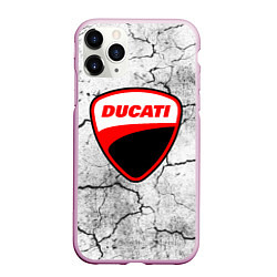 Чехол iPhone 11 Pro матовый Ducati - потресканная земля, цвет: 3D-розовый