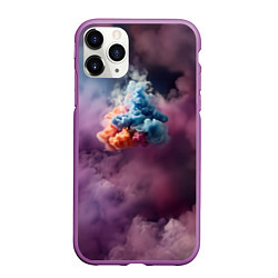 Чехол iPhone 11 Pro матовый Разноцветный клуб дыма, цвет: 3D-фиолетовый