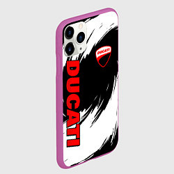 Чехол iPhone 11 Pro матовый Ducati - мазки краски, цвет: 3D-фиолетовый — фото 2