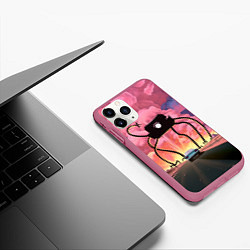 Чехол iPhone 11 Pro матовый Робокалипсис, цвет: 3D-малиновый — фото 2
