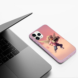 Чехол iPhone 11 Pro матовый Ангел с бумбоксом, цвет: 3D-розовый — фото 2
