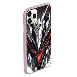 Чехол iPhone 11 Pro матовый Кибер робот красный, цвет: 3D-розовый — фото 2