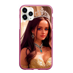 Чехол iPhone 11 Pro матовый Девушка принцесса в алмазных украшениях