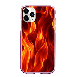 Чехол iPhone 11 Pro матовый Пламя огня, цвет: 3D-розовый