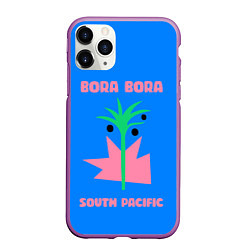 Чехол iPhone 11 Pro матовый Бора-Бора - Тихий океан, цвет: 3D-фиолетовый