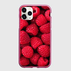 Чехол iPhone 11 Pro матовый Малина - паттерн, цвет: 3D-малиновый