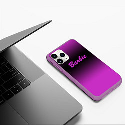 Чехол iPhone 11 Pro матовый Барби градиент, цвет: 3D-фиолетовый — фото 2