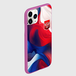 Чехол iPhone 11 Pro матовый Красный герб России, цвет: 3D-фиолетовый — фото 2
