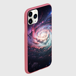 Чехол iPhone 11 Pro матовый Спиральная галактика в космосе, цвет: 3D-малиновый — фото 2