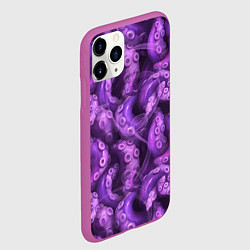 Чехол iPhone 11 Pro матовый Фиолетовые щупальца и дым, цвет: 3D-фиолетовый — фото 2