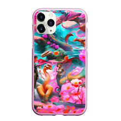 Чехол iPhone 11 Pro матовый Фантазия сон, цвет: 3D-розовый