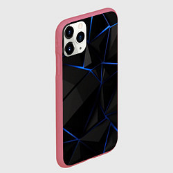 Чехол iPhone 11 Pro матовый Black blue style, цвет: 3D-малиновый — фото 2