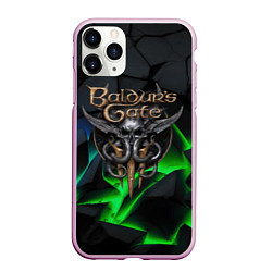 Чехол iPhone 11 Pro матовый Baldurs Gate 3 black blue neon