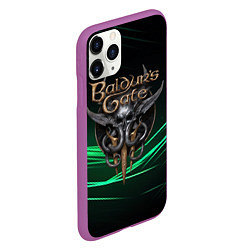 Чехол iPhone 11 Pro матовый Baldurs Gate 3 dark green, цвет: 3D-фиолетовый — фото 2