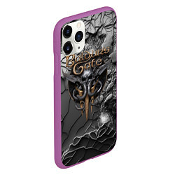 Чехол iPhone 11 Pro матовый Baldurs Gate 3 logo dark, цвет: 3D-фиолетовый — фото 2