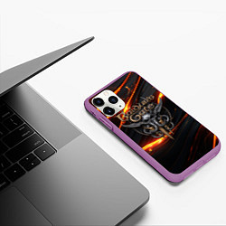 Чехол iPhone 11 Pro матовый Baldurs Gate 3 logo gold, цвет: 3D-фиолетовый — фото 2