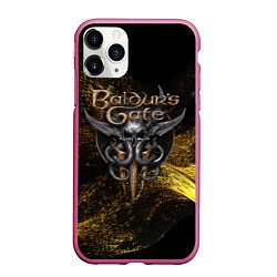 Чехол iPhone 11 Pro матовый Baldurs Gate 3 logo gold black