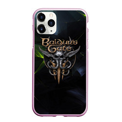 Чехол iPhone 11 Pro матовый Baldurs Gate 3 logo dark green, цвет: 3D-розовый