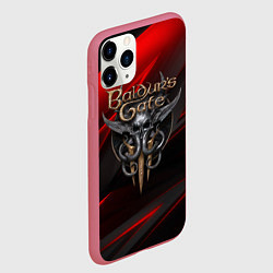 Чехол iPhone 11 Pro матовый Baldurs Gate 3 logo geometry, цвет: 3D-малиновый — фото 2