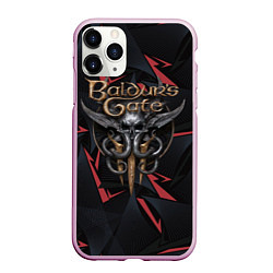 Чехол iPhone 11 Pro матовый Baldurs Gate 3 logo dark red