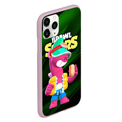 Чехол iPhone 11 Pro матовый Doug Brawl stars dark green, цвет: 3D-розовый — фото 2