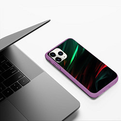 Чехол iPhone 11 Pro матовый Dark red and green, цвет: 3D-фиолетовый — фото 2