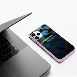 Чехол iPhone 11 Pro матовый Phantom liberty logo, цвет: 3D-розовый — фото 2