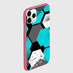 Чехол iPhone 11 Pro матовый Шестиугольники абстрактный фон, цвет: 3D-малиновый — фото 2