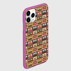 Чехол iPhone 11 Pro матовый Коллекция старинных аудиокассет, цвет: 3D-фиолетовый — фото 2