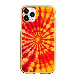 Чехол iPhone 11 Pro матовый Тай дай солнце, цвет: 3D-желтый