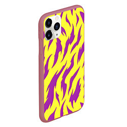 Чехол iPhone 11 Pro матовый Кислотный тигр паттерн, цвет: 3D-малиновый — фото 2