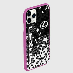 Чехол iPhone 11 Pro матовый Лексус - распад, цвет: 3D-фиолетовый — фото 2