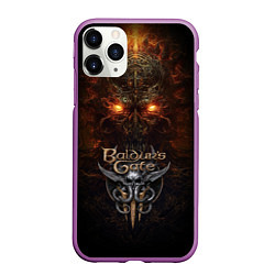 Чехол iPhone 11 Pro матовый Baldurs Gate 3 logo, цвет: 3D-фиолетовый