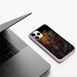 Чехол iPhone 11 Pro матовый Baldurs Gate 3 logo demon, цвет: 3D-розовый — фото 2