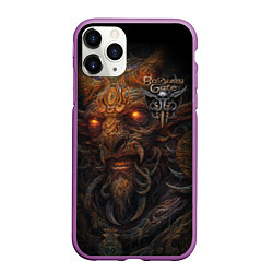 Чехол iPhone 11 Pro матовый Baldurs Gate 3 logo demon