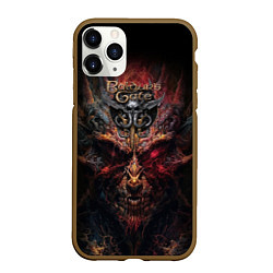 Чехол iPhone 11 Pro матовый Baldurs Gate 3 logo demon