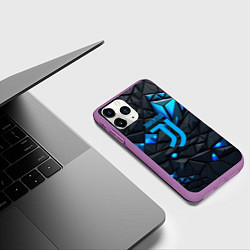 Чехол iPhone 11 Pro матовый Blue logo Juventus, цвет: 3D-фиолетовый — фото 2