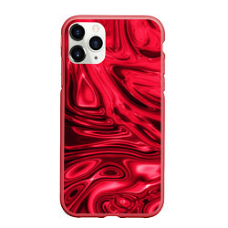 Чехол iPhone 11 Pro матовый Абстракция плазма красный, цвет: 3D-красный