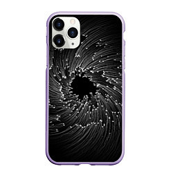 Чехол iPhone 11 Pro матовый Абстракция черная дыра, цвет: 3D-светло-сиреневый