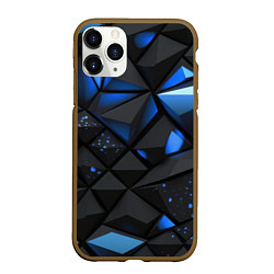 Чехол iPhone 11 Pro матовый Blue black texture, цвет: 3D-коричневый