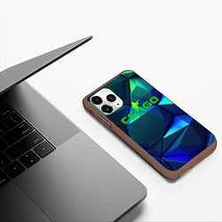 Чехол iPhone 11 Pro матовый CSGO blue green gradient, цвет: 3D-коричневый — фото 2