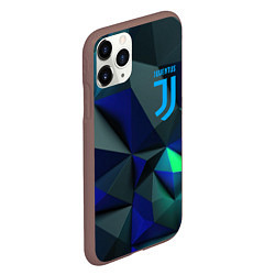 Чехол iPhone 11 Pro матовый Juventus blue abstract logo, цвет: 3D-коричневый — фото 2
