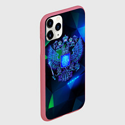 Чехол iPhone 11 Pro матовый Неоновый герб РФ, цвет: 3D-малиновый — фото 2