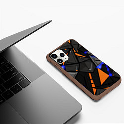 Чехол iPhone 11 Pro матовый Orange black style, цвет: 3D-коричневый — фото 2