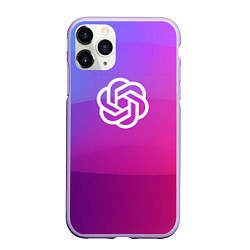 Чехол iPhone 11 Pro матовый Chat GPT, цвет: 3D-светло-сиреневый